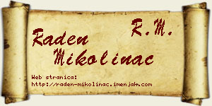 Raden Mikolinac vizit kartica